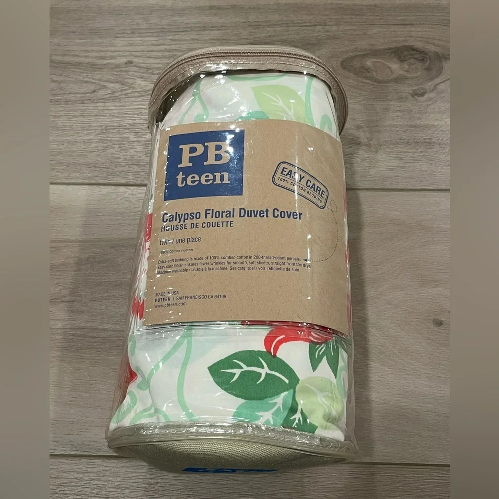 POTTERY BARN Teen Calypso Floral Twin Duvet Cover NWT
